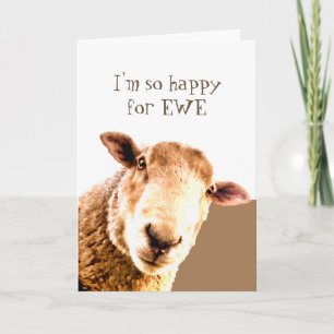 Zo blij voor U Gelukgewenst Schaap Kaart