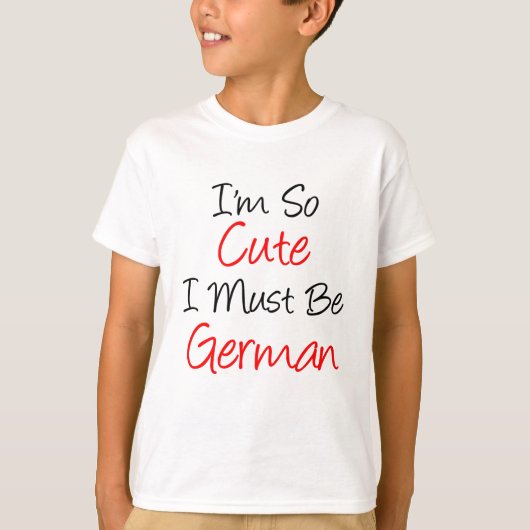 Zo Cute German T-shirt (Voorkant)