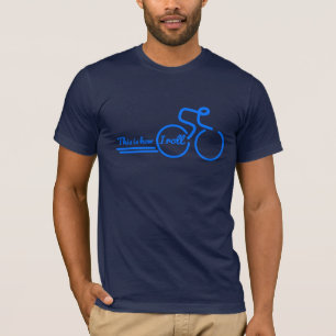 Zo draai ik fietsslogan blauw t-shirt