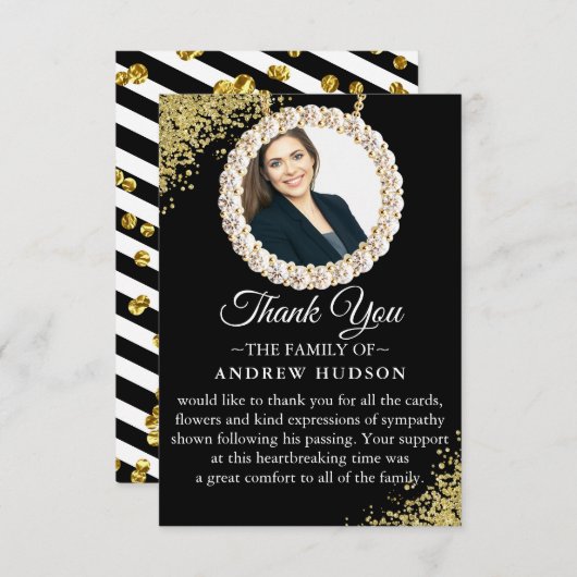 Zo Elegant Funeral Photo Hartelijk dank Bedankkaart (Voorkant / Achterkant)