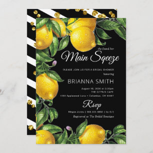 Zo Elegant Lemon Bridal Shower Invitation Kaart