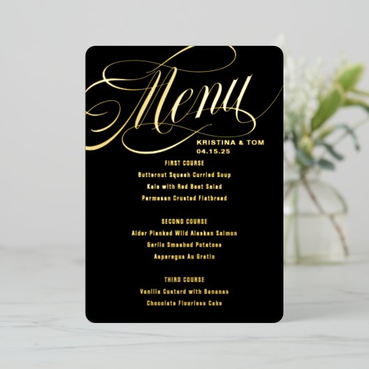 Zo Fancy menu Folie Uitnodiging (Staand Voorkant)