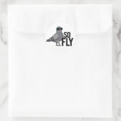 Zo Fly Funny Cool Pigeon Pun Ronde Sticker (Tas)