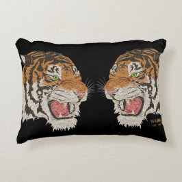Zo geïrriteerd en bitter Fighter tijgers Zwart Accent Kussen
