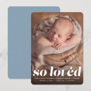 Zo geliefd blauwe fotogeboorte aankondiging