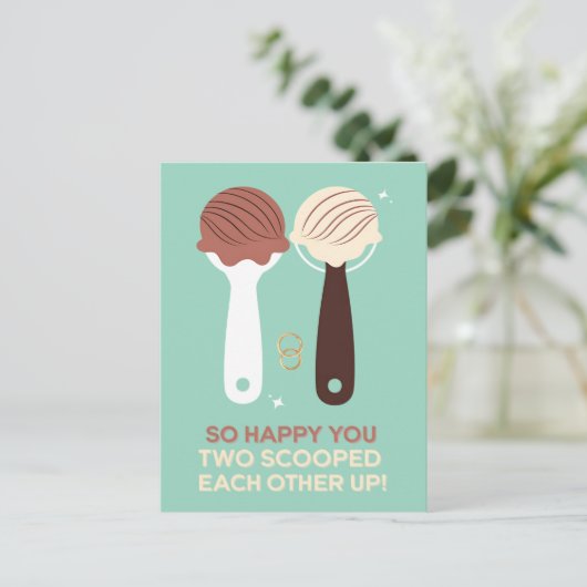 Zo gelukkig dat jullie elkaar hebben gevonden ijs briefkaart (Staand voorkant)