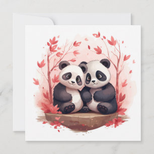Zo gelukkig samen Panda paar Save The Date