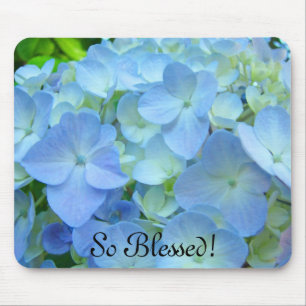 Zo Gezegend! muismatten Blauwe Bloemen Hydrangeas