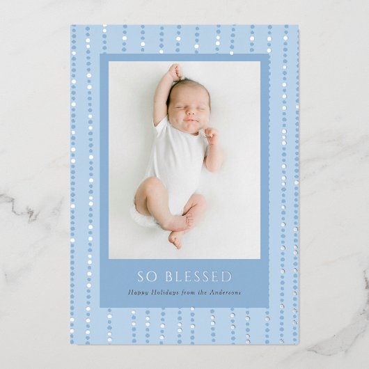 Zo gezegend Polka gestippeld Folie Feestdagenkaart (Voorkant)