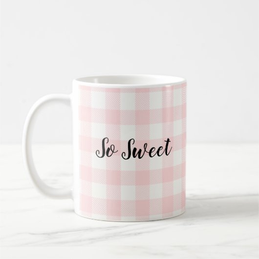 Zo gezoet roze Check Pattern Coffee Mok (Links)