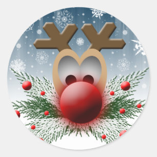 Zo gloeit het Kerstmis van het Rendier van Ronde Sticker
