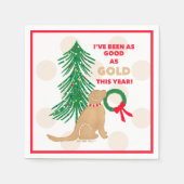 Zo goed geweest als gouden kerst hond servetten (Voorkant)