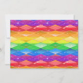 ZO homo! Regenboog Argyle, Glitter Monogram Huweli Kaart (Achterkant)