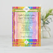 ZO homo! Regenboog Argyle, Glitter Monogram Trouw Kaart (Staand voorkant)