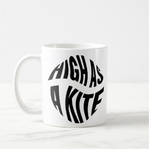 Zo hoog als een vlieger Zwarte typografie Koffiemok