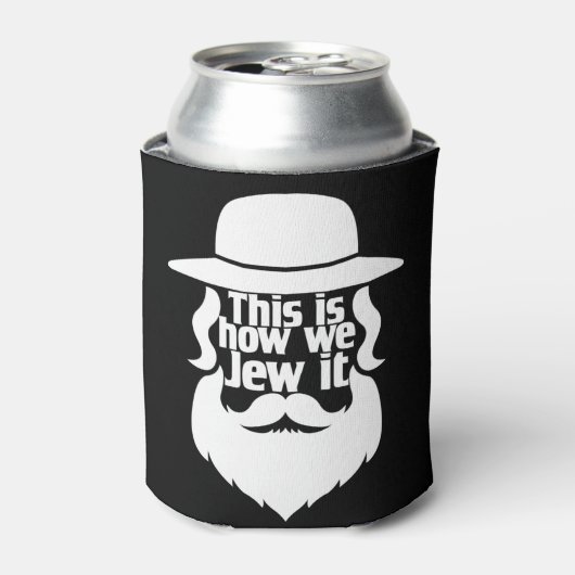 Zo jagen we het op - joodse feestdag cadeau blikjeskoeler (Blikje Voorkant)