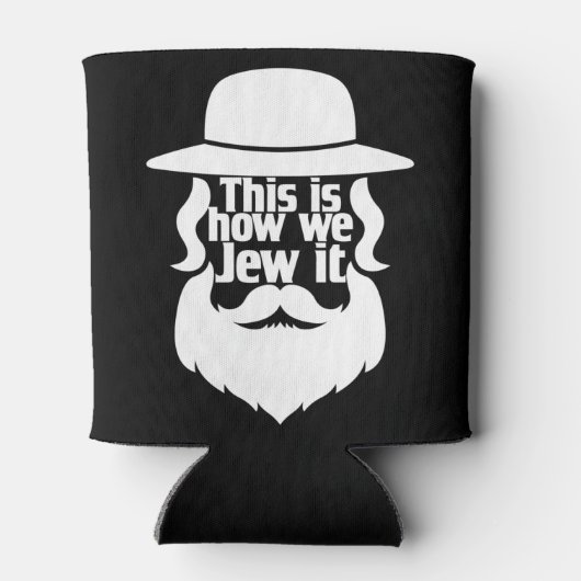 Zo jagen we het op - joodse feestdag cadeau blikjeskoeler (Achterkant)