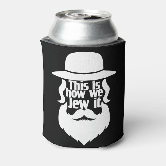 Zo jagen we het op - joodse feestdag cadeau blikjeskoeler (Blikje Achterkant)