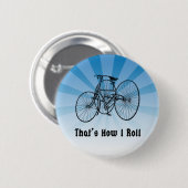 Zo kan ik fietspad blauw rollen ronde button 5,7 cm (Voorkant /achterkant)