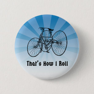 Zo kan ik fietspad blauw rollen ronde button 5,7 cm