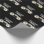 Zo kan ik Funny Sushi Roll Pun Dark BG draaien Cadeaupapier (Hoek)