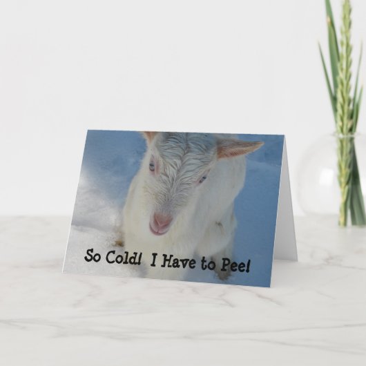 Zo koud! Ik moet plassen. Kaart (Voorkant)
