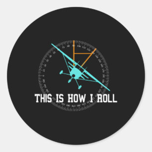 Zo kunnen we het Vliegtuig van pilotenvliegtuigen Ronde Sticker