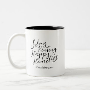 Zo lang huren, gelukkig eerste huis tweekleurige koffiemok