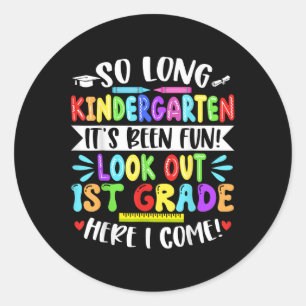 Zo lang kleuterschool blij laatste dag van school ronde sticker