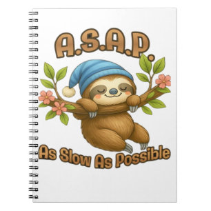 Zo langzaam als mogelijk - Schattige luiaard ASAP  Notitieboek