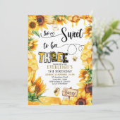 Zo lief om drie 3e verjaardag uitnodiging te zijn (Staand voorkant)