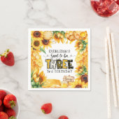 Zo lief om drie bloemen te zijn 3e verjaardag servet (Insitu)