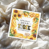 Zo lief om drie bloemen te zijn 3e verjaardag servet