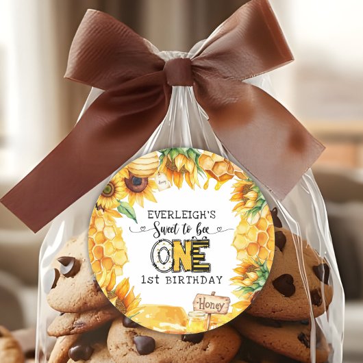 Zo lief om één bloemige 1e verjaardag te zijn ronde sticker