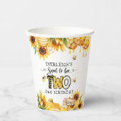 Zo lief om twee bloemen te zijn 2e verjaardag papieren bekers (Voorkant)