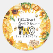 Zo lief om twee bloemen te zijn 2e verjaardag ronde sticker (Voorkant)