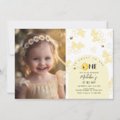 Zo lief voor Bee One 1st Bee day verjaardagsfoto Kaart (Voorkant)