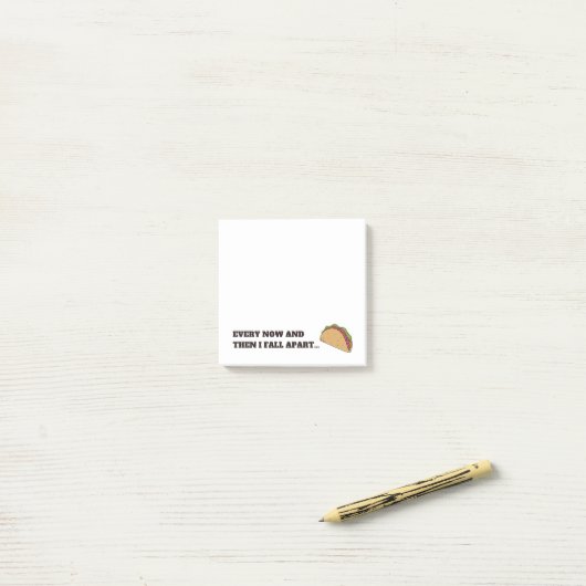 Zo nu en dan Funny Taco Post-It Notes (Op bureau)