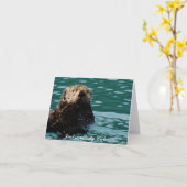 Zo Otterse Schattigee Zee Otter notecard Kaart (Gele Bloem)