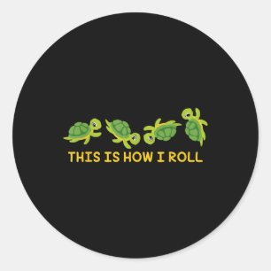 Zo rol ik Zee Turtle Lover Turtle Ronde Sticker
