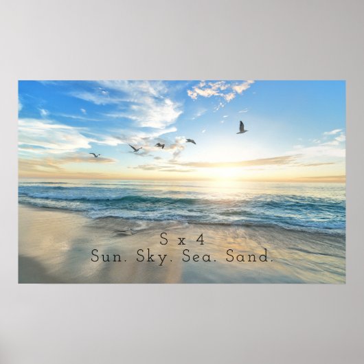 Zo, Sky. Zee. Zand. Beach Scene Poster (Voorkant)