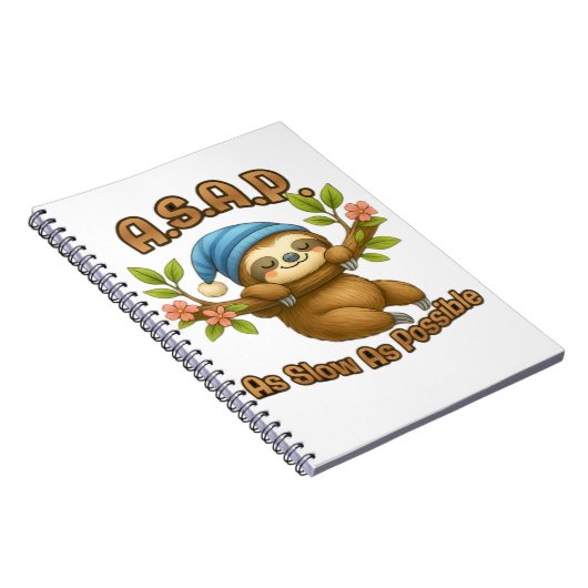 Zo traag mogelijk - Schattigee luiaard ASAP Classi Notitieboek (Rechterzijde)