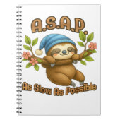 Zo traag mogelijk - Schattigee luiaard ASAP Classi Notitieboek (Voorkant)