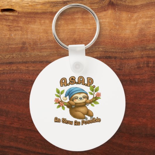 Zo traag mogelijk - Schattigee luiaard ASAP Classi Sleutelhanger (Voorkant)