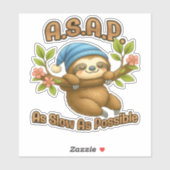 Zo traag mogelijk - Schattigee luiaard ASAP Classi Sticker (Vel)