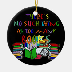 Zo veel als te veel boeken - sieraden keramisch ornament