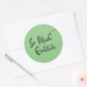 Zo veel dankbaarheid Modern Script Typografie Groe Ronde Sticker (Envelop)