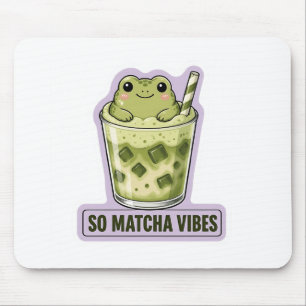 Zo veel Matcha Vibes Cute Kawaii Kikker Meme Muismat