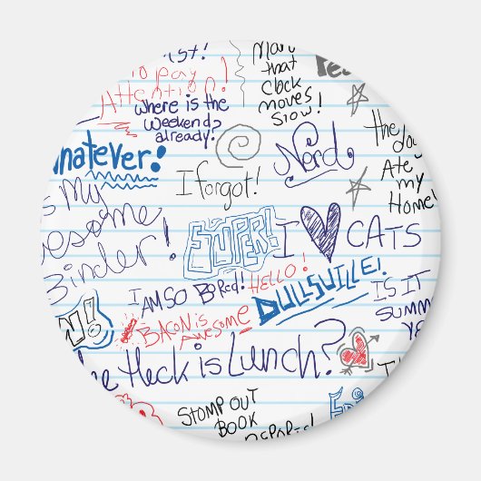 Zo veel schooldoodles magneet (Voorkant)