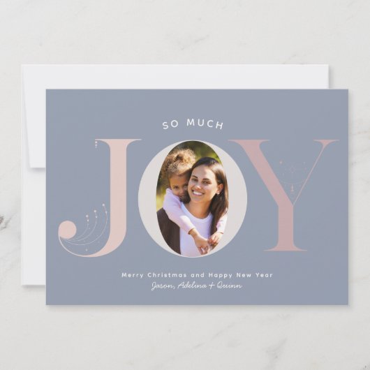 Zo veel VREUGDE Moderne Foto Pastel Speels Feestdagenkaart (Voorkant)